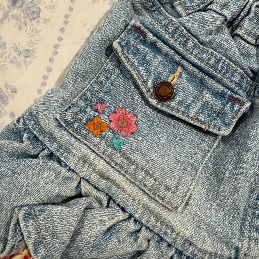 Y2K Ruffle Denim Skirt - Picture 4 of 6